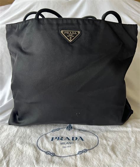 prada nylon logo tote|prada nylon tote vintage.